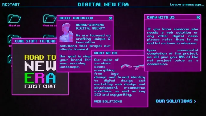 Digital New Era retro-style website