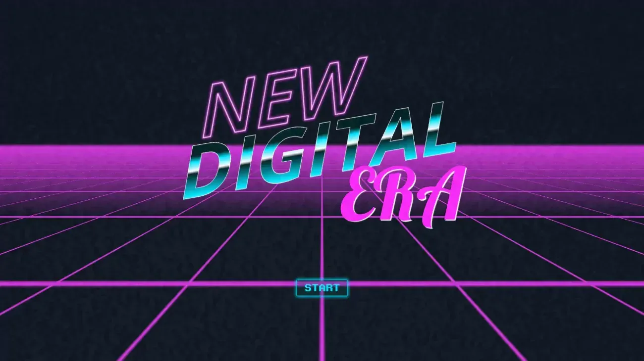 Digital New Era retro-style website homepage