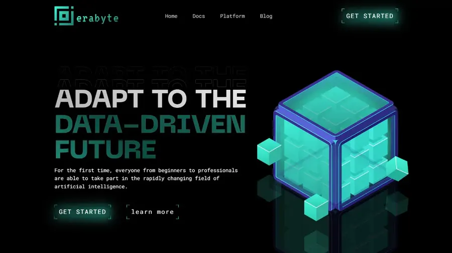 Homepage of the Erabyte website