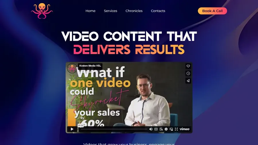 Kraken Media video studio website