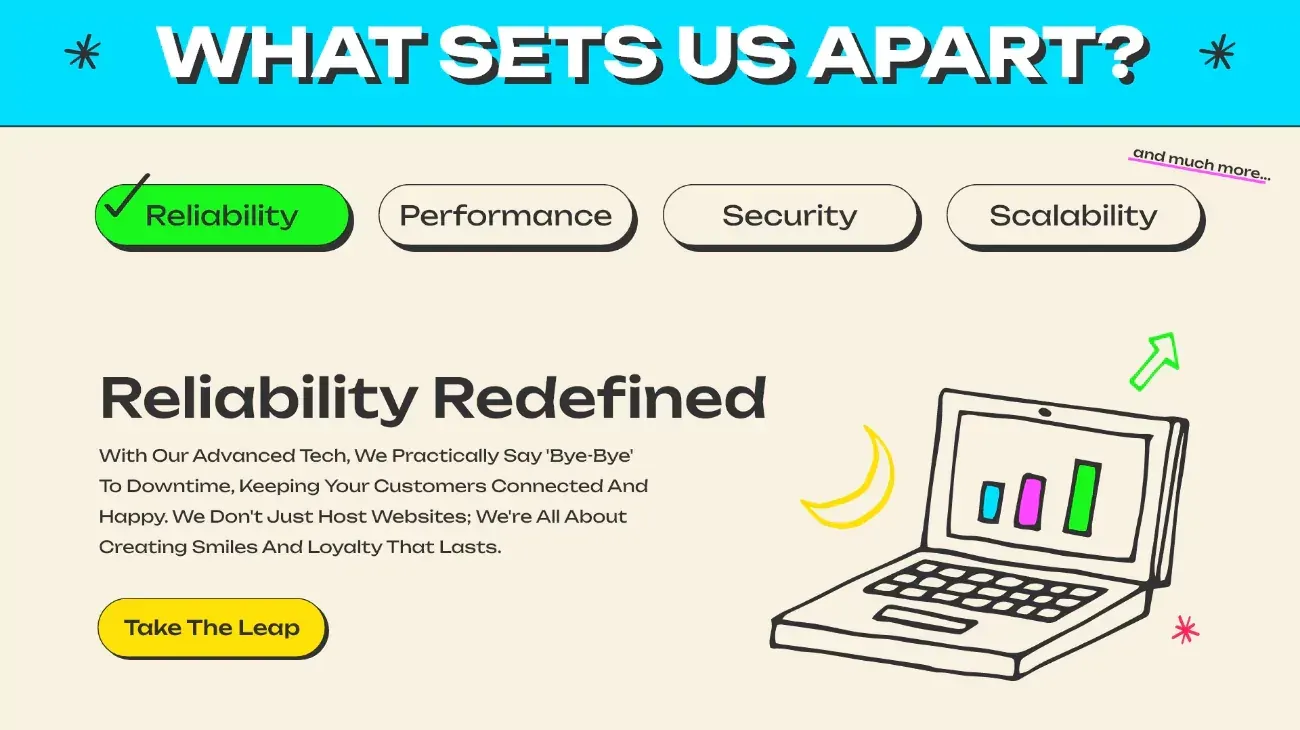 Секция „What sets us apart“ на уебсайта на Nexalumen