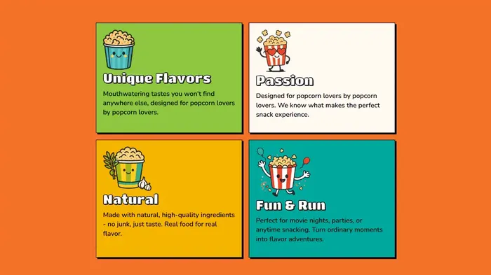 Features section of the POPS popcorn seasoning website